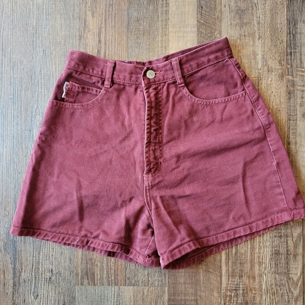 Vintage 90s Y2K BONGO Red High Waist Jean Shorts - Picture 2 of 9